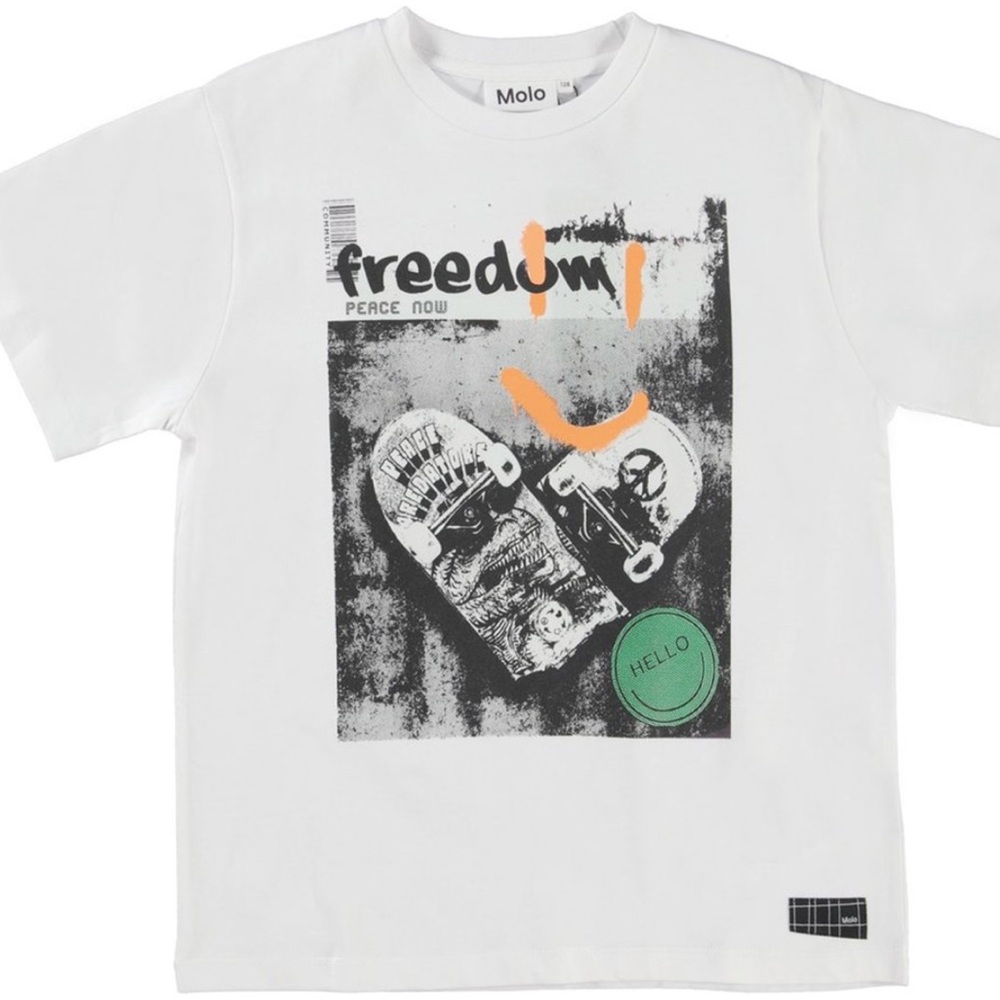 Molo White Freedon Graphic Short Sleeve Tee